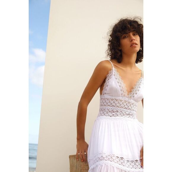 CHARO RUIZ IBIZA Cindy long Dress white Large - Picture 6 of 11